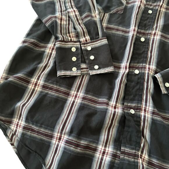 Vintage Western True Cowboy Rodeo Black Long Sleeved Button Snaps Shirt Top - Picture 4 of 5